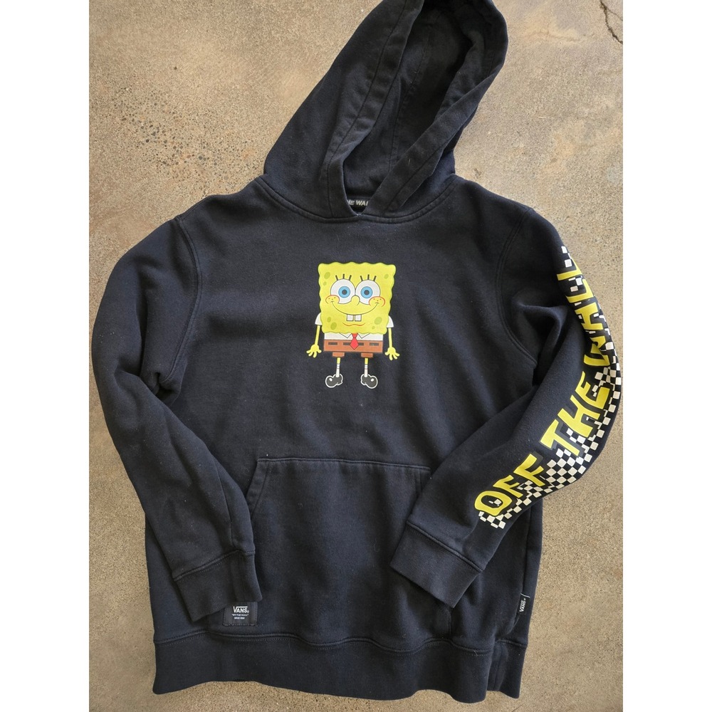 Vans SpongeBob SquarePants Off The Wall Graphic Black Hoodie Size Medium